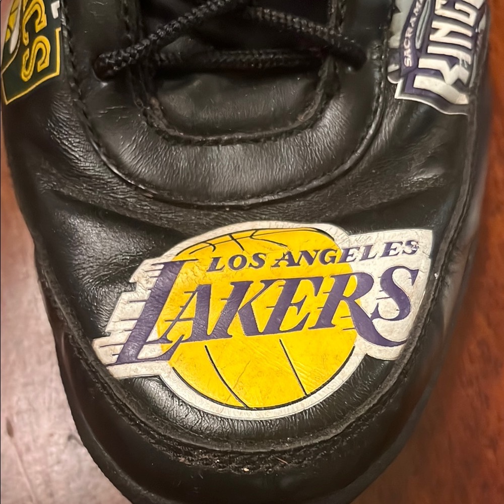 Reebok Black Leather NBA Western Conference Team Logo Sneakers Size13 - Picture 14 of 16